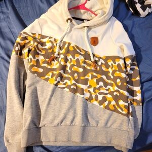 Wanakome Cream and Yellow Camo Hoodie